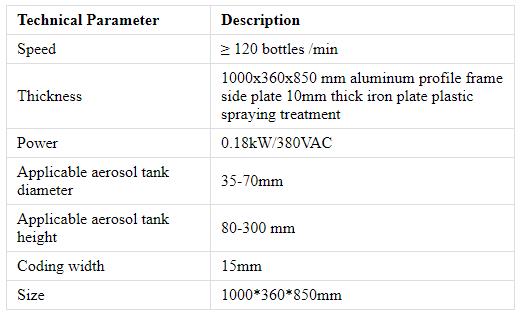 エアゾール充填機用インクジェットコンベアベルト