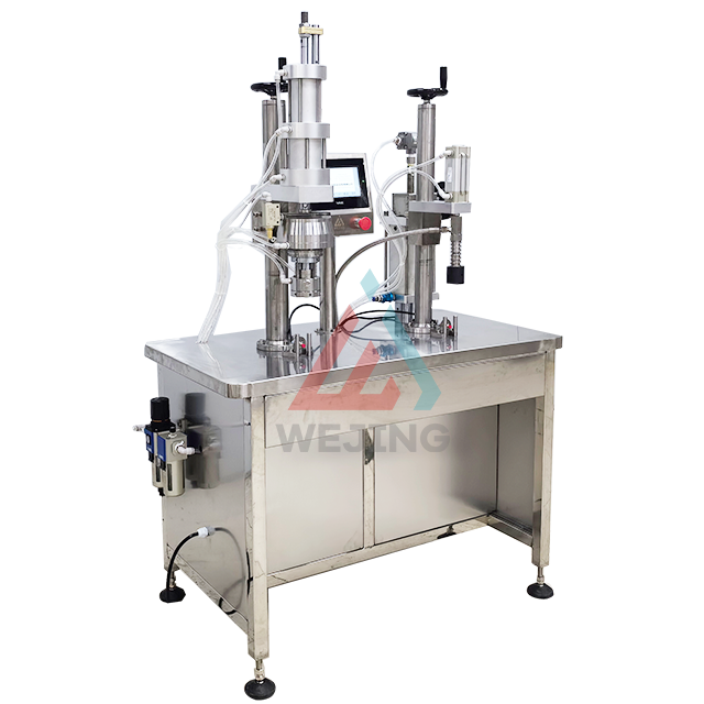 半自動エアゾール缶充填機