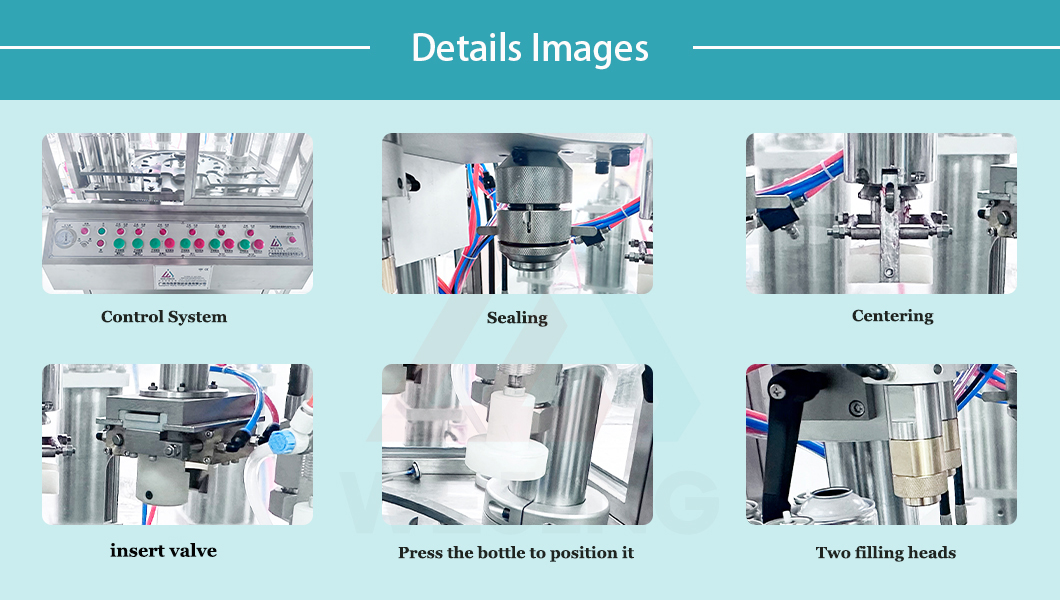 インサートバルブ付きエアゾール充填機